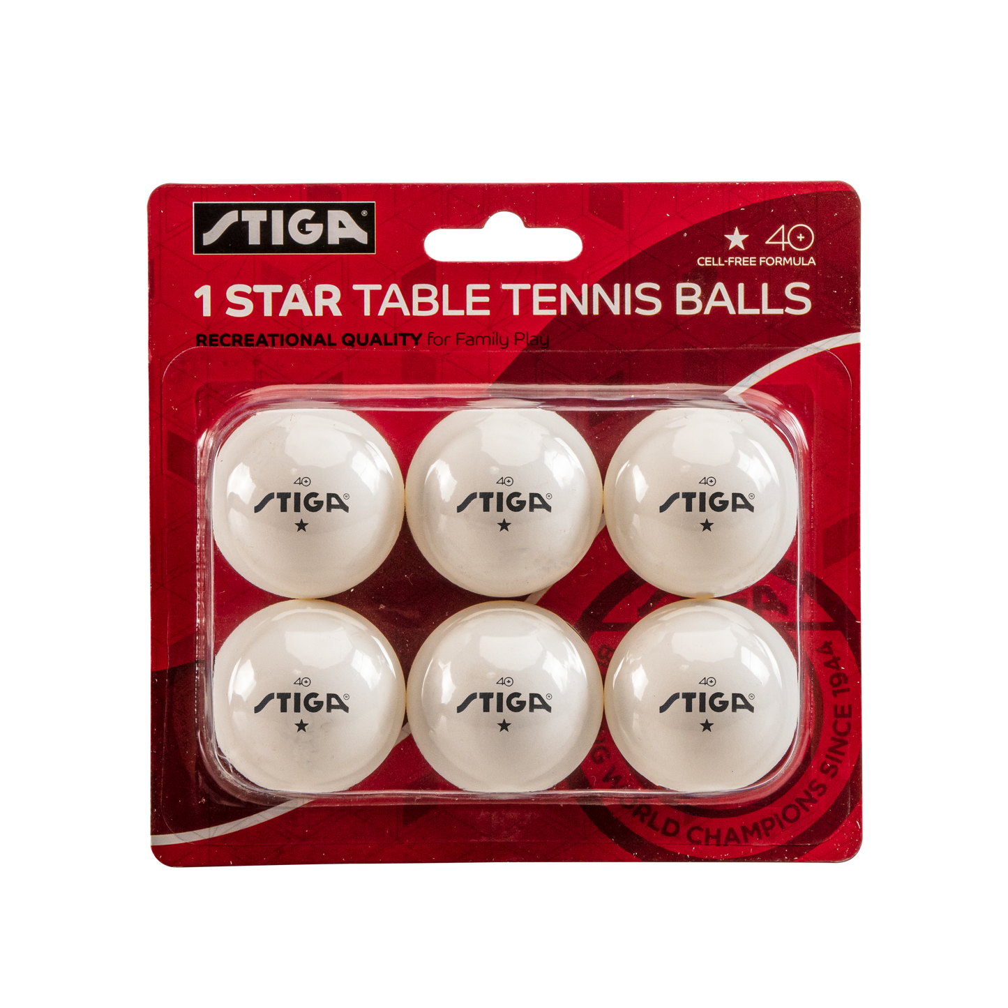 STIGA 1-Star White Balls (6-pack)