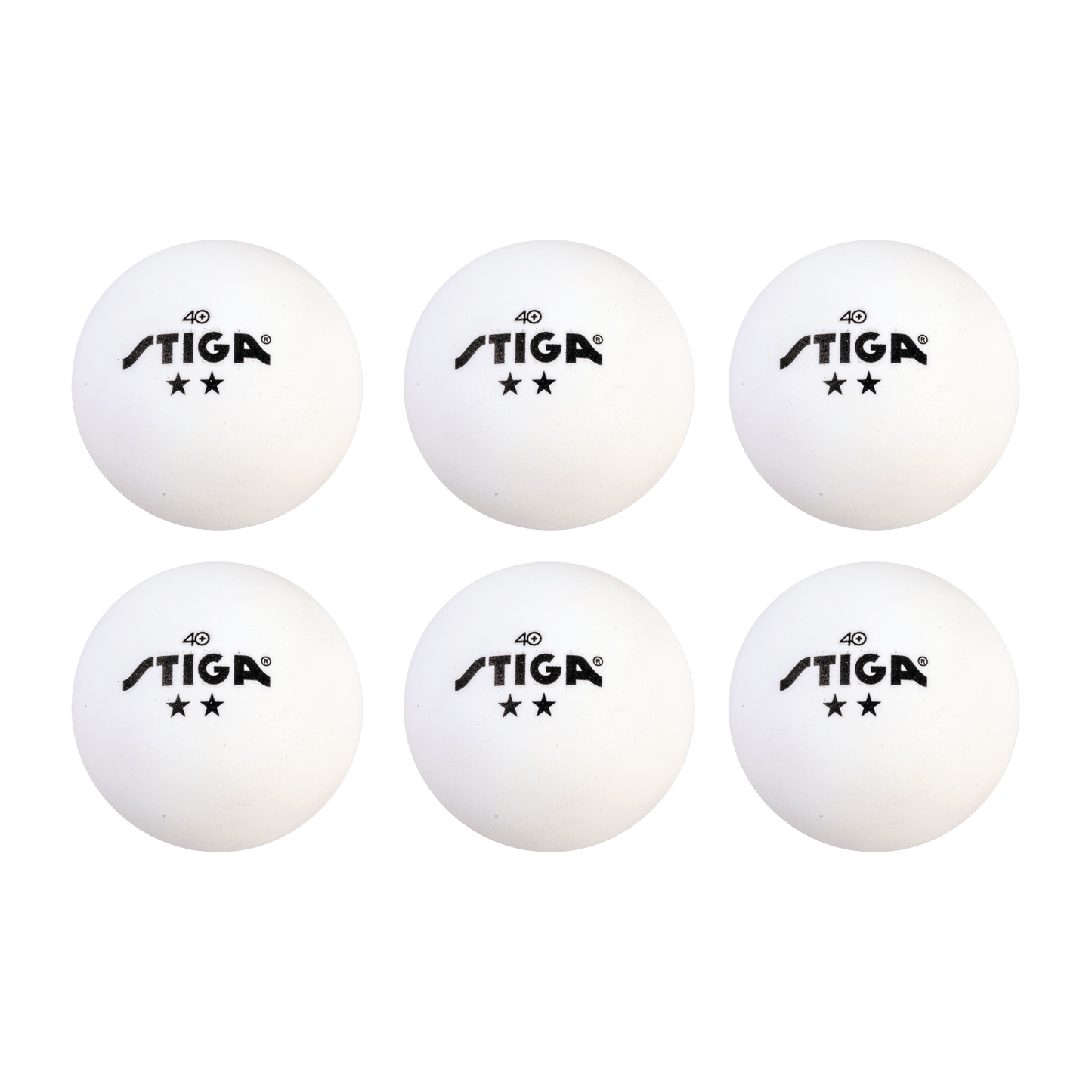STIGA 2-Star White Balls (6-pack)
