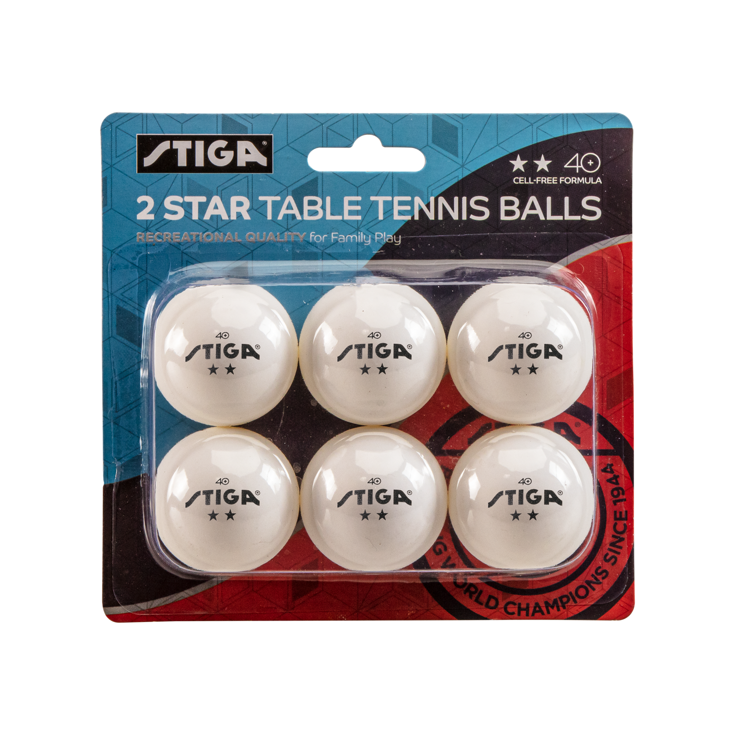 STIGA 2-Star White Balls (6-pack)