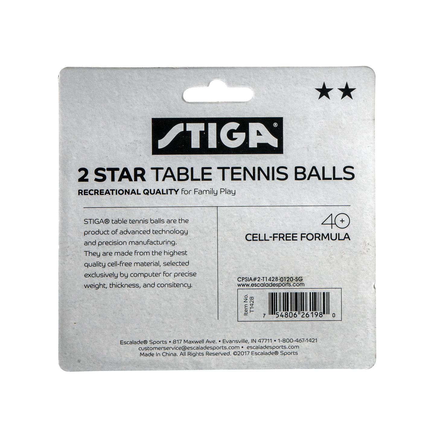 STIGA 2-Star White Balls (6-pack)