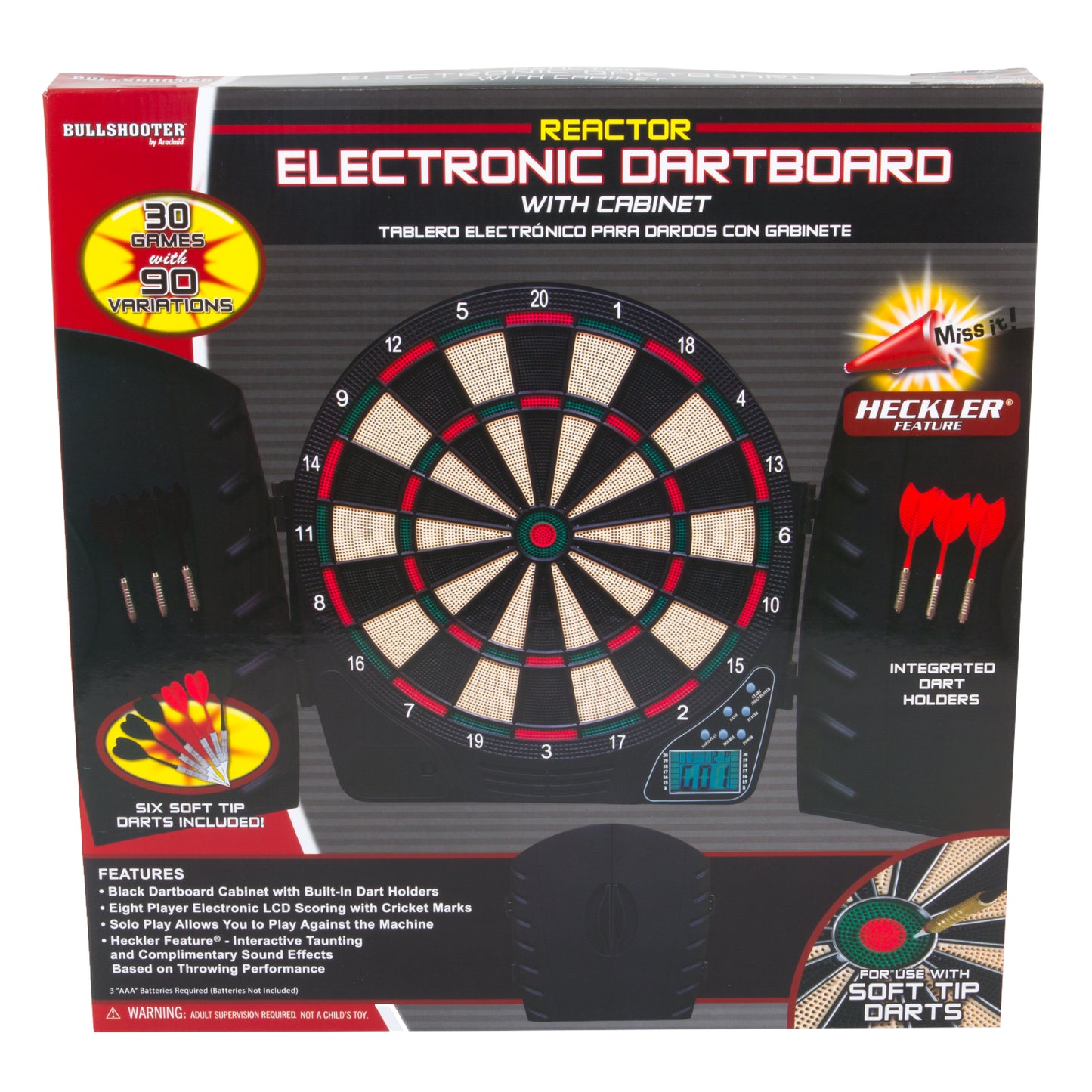 Arachnid Reactor Electronic Dartboard and Cabinet