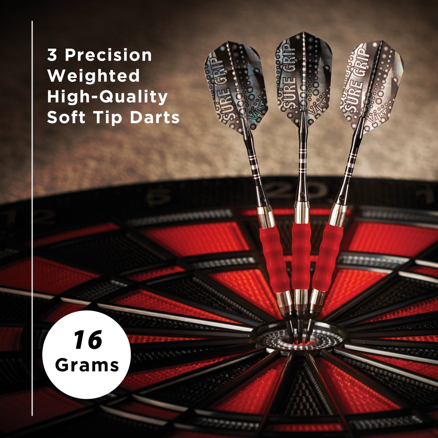 Viper Sure Grip Soft Tip Darts Red 16 Grams