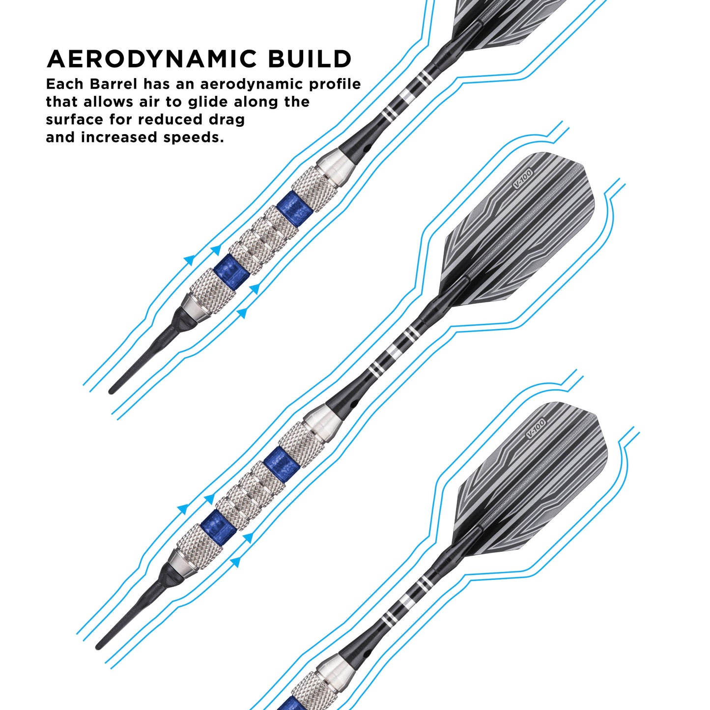 Viper Wind Runner Blue Soft Tip Darts 18 Grams