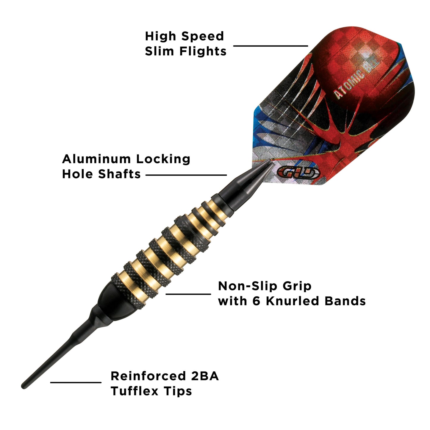 Viper Atomic Bee Black Soft Tip Darts 16 Grams