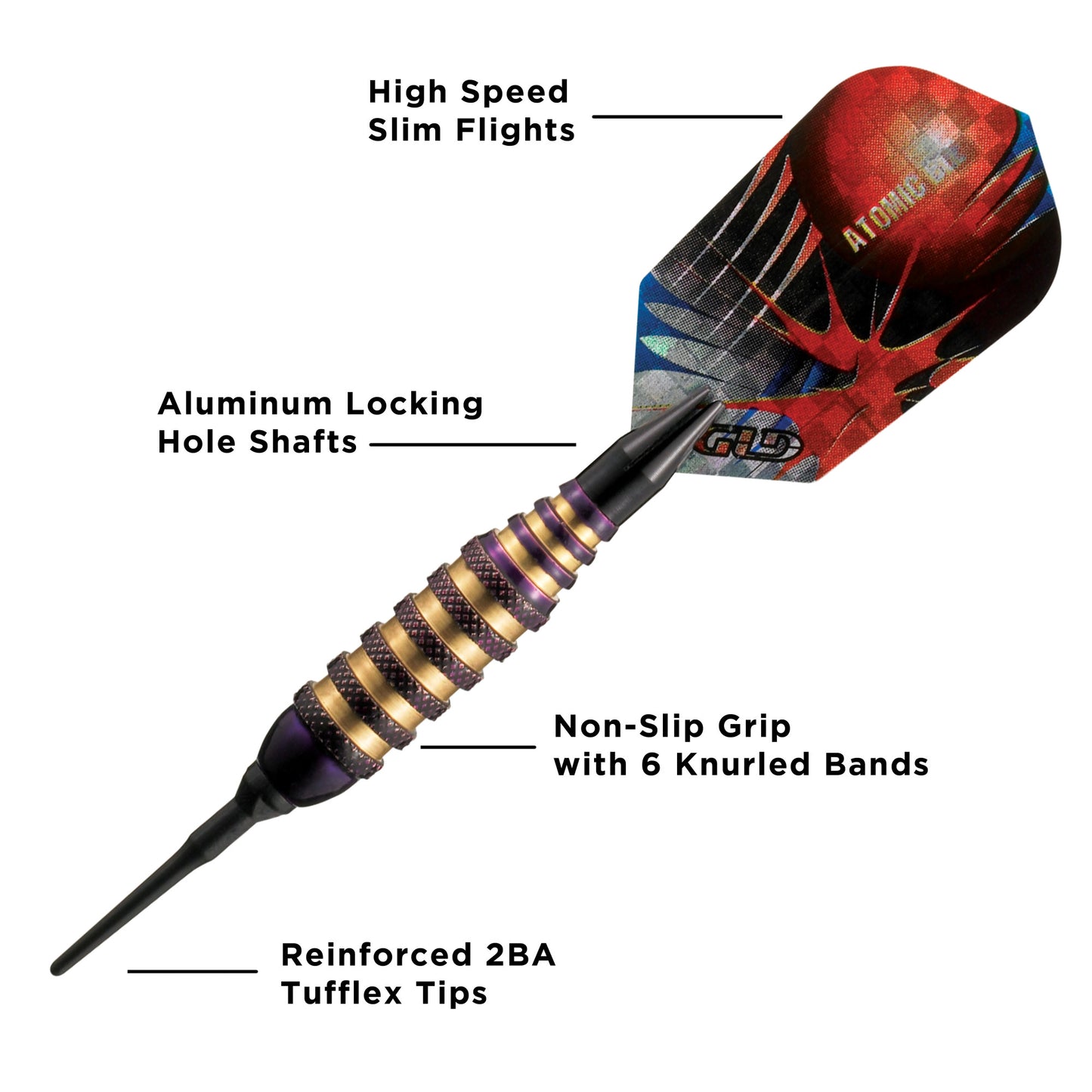 Viper Atomic Bee Purple Soft Tip Darts 16 Grams