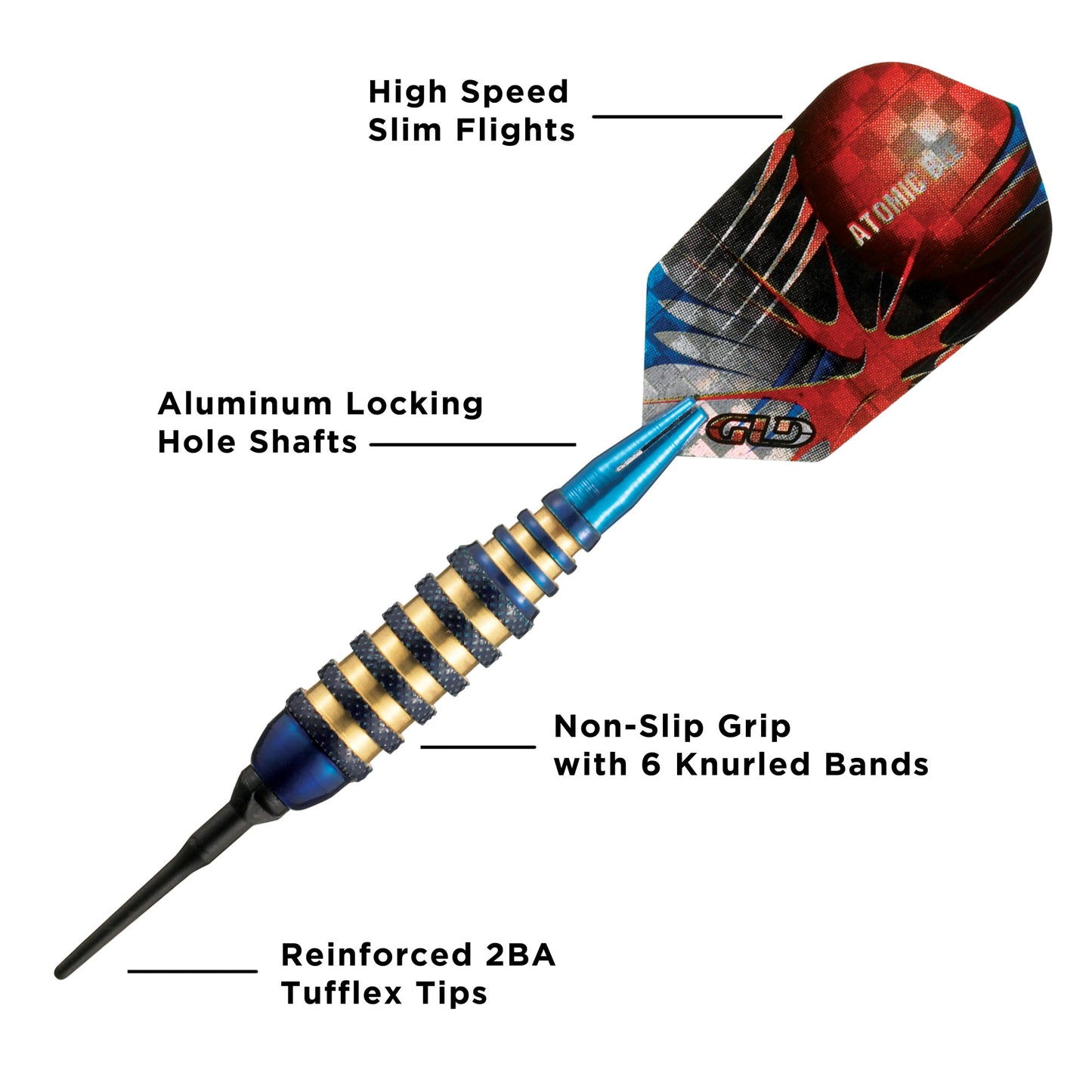 Viper Atomic Bee Blue Soft Tip Darts 16 Grams