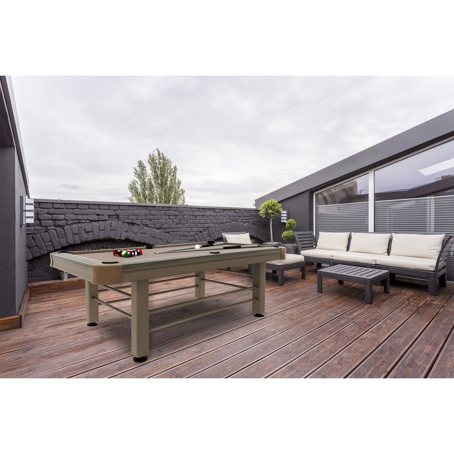 Imperial 8ft Outdoor Pool Table, Champagne