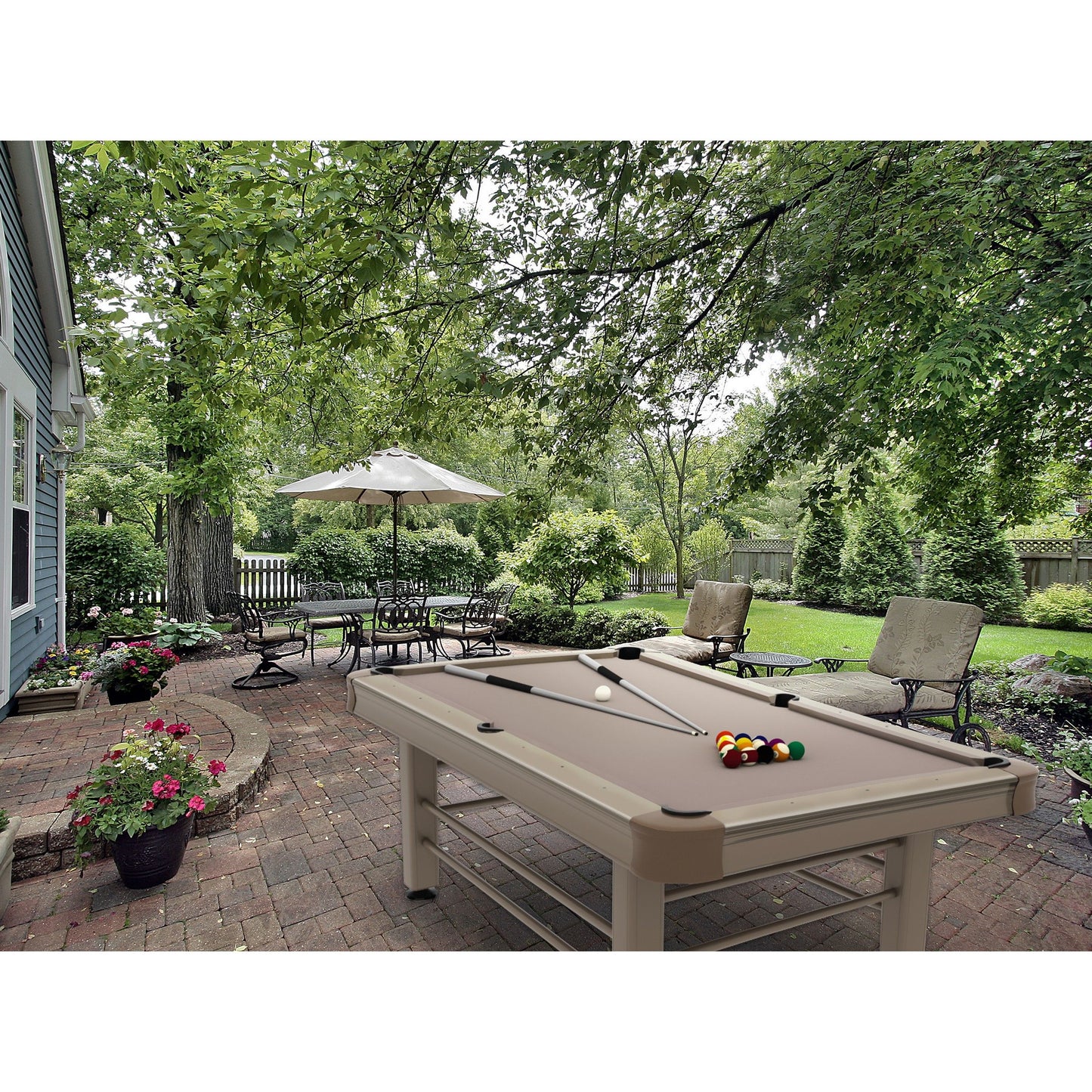 Imperial 8ft Outdoor Pool Table, Champagne