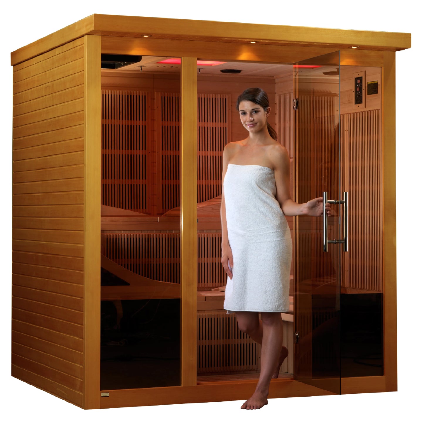 Dynamic Monaco 6 Person Ultra Low EMF FAR Infrared Sauna (Canadian Hemlock)