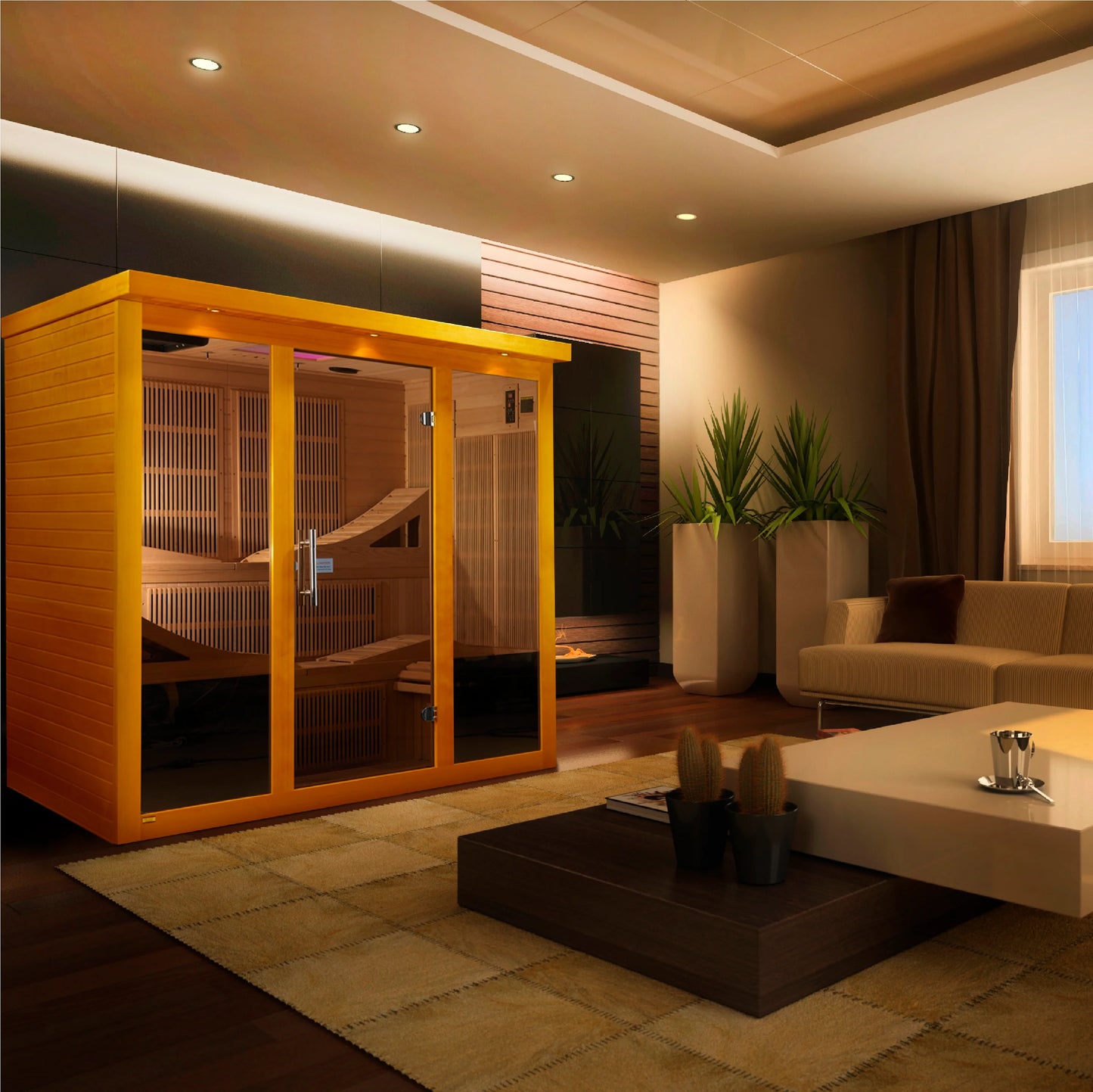 Dynamic Monaco 6 Person Ultra Low EMF FAR Infrared Sauna (Canadian Hemlock)