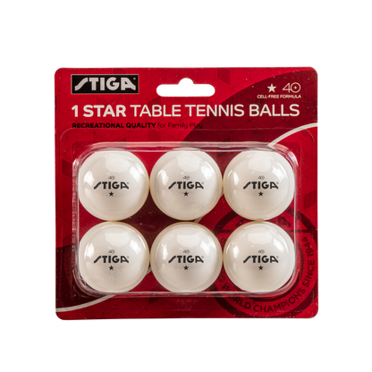 STIGA 1-Star White Balls (6-pack)