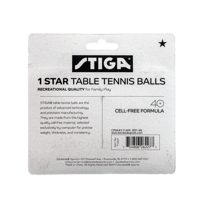 STIGA 1-Star White Balls (6-pack)