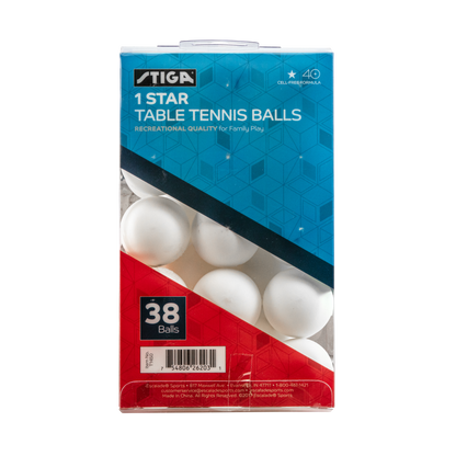 STIGA 1-Star White Balls (38 Pack)