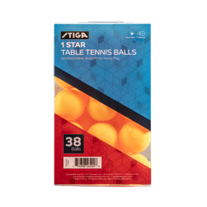 STIGA T1451 Stiga 1-Star Orange Balls (38 Pack)