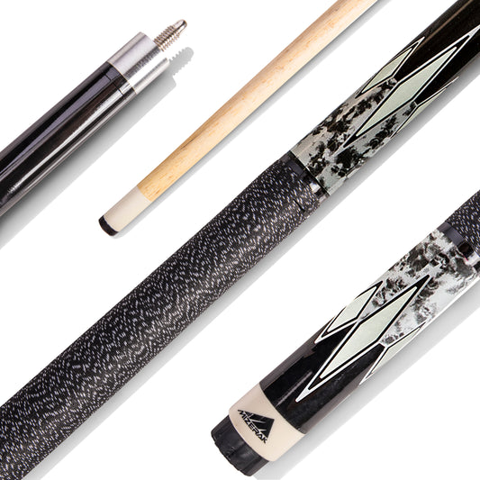 Mizerak 57" Premium Two-Piece Hardwood Cue - Silver