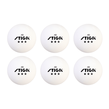 STIGA 3-Star White Balls (6-pack)