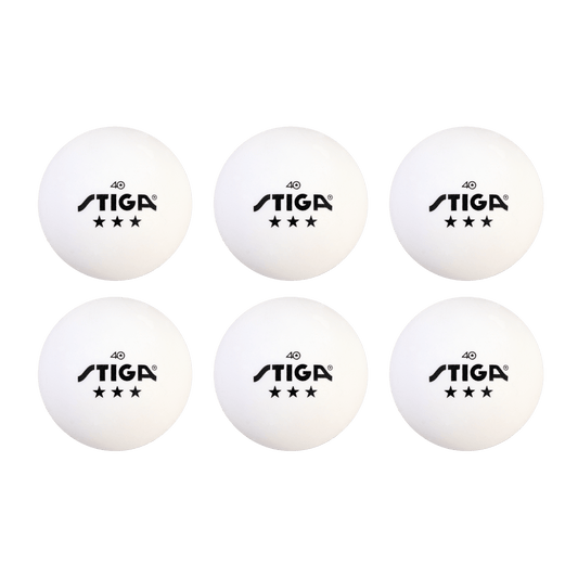 STIGA 3-Star White Balls (6-pack)