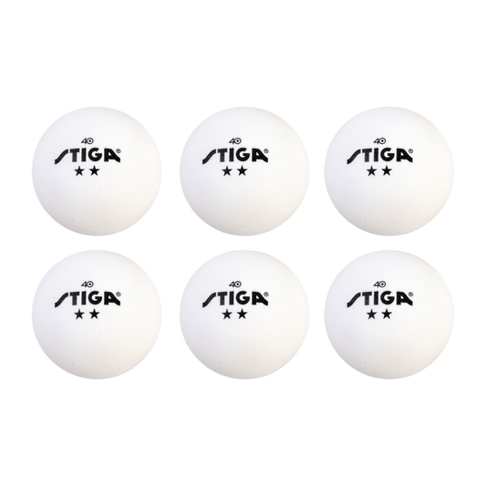 STIGA 2-Star White Balls (6-pack)