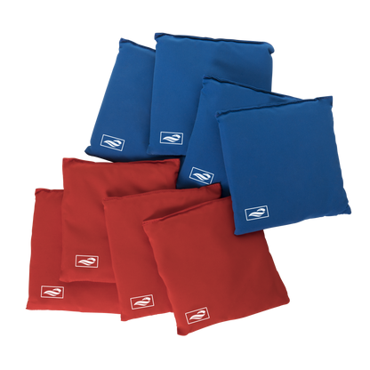 Triumph 8-Pack 6" x 6" 12.5 oz. Microfiber Bean Bags with Tub (Red and Blue)