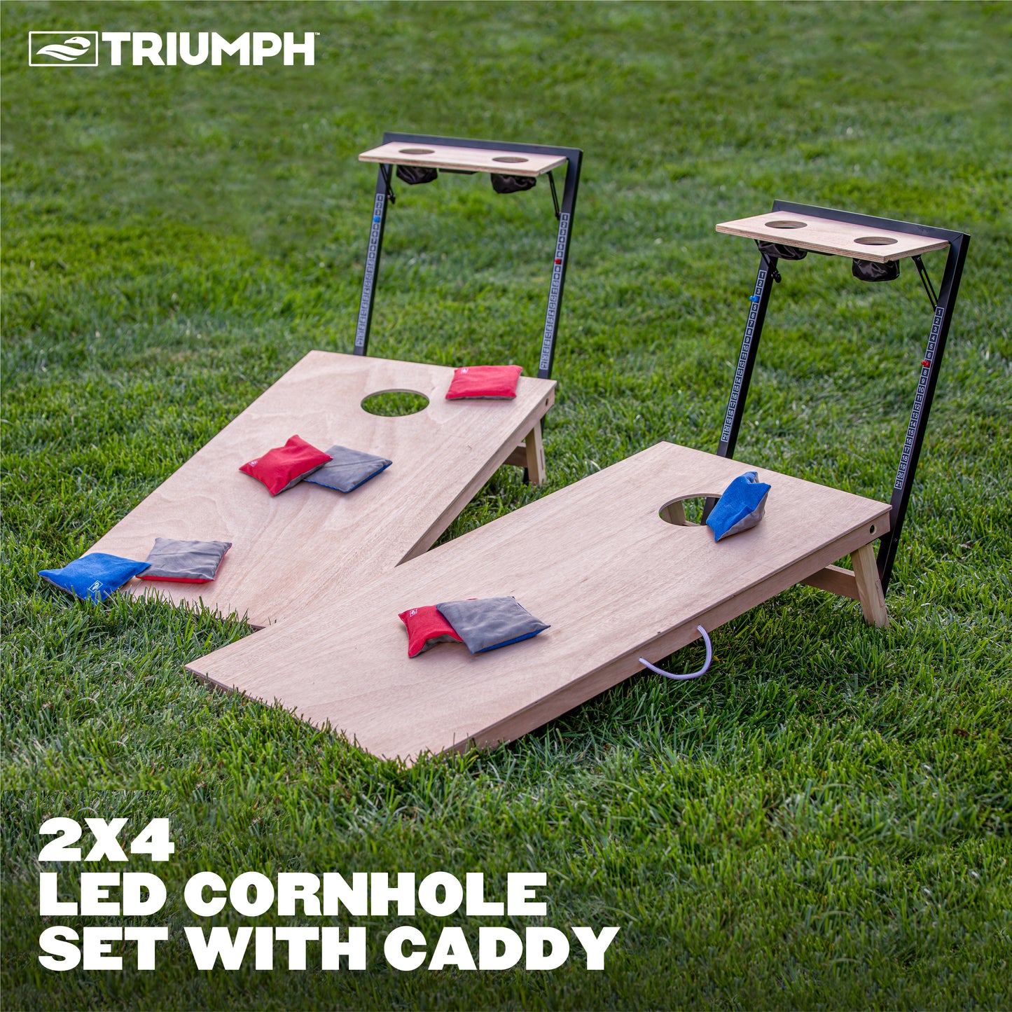 Triumph 2x4 Cornhole Set with Integrated Caddy