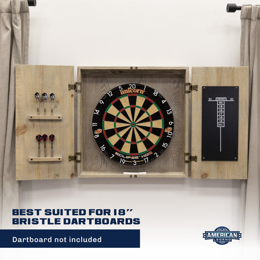 American Legend Barnwood Dartboard Cabinet