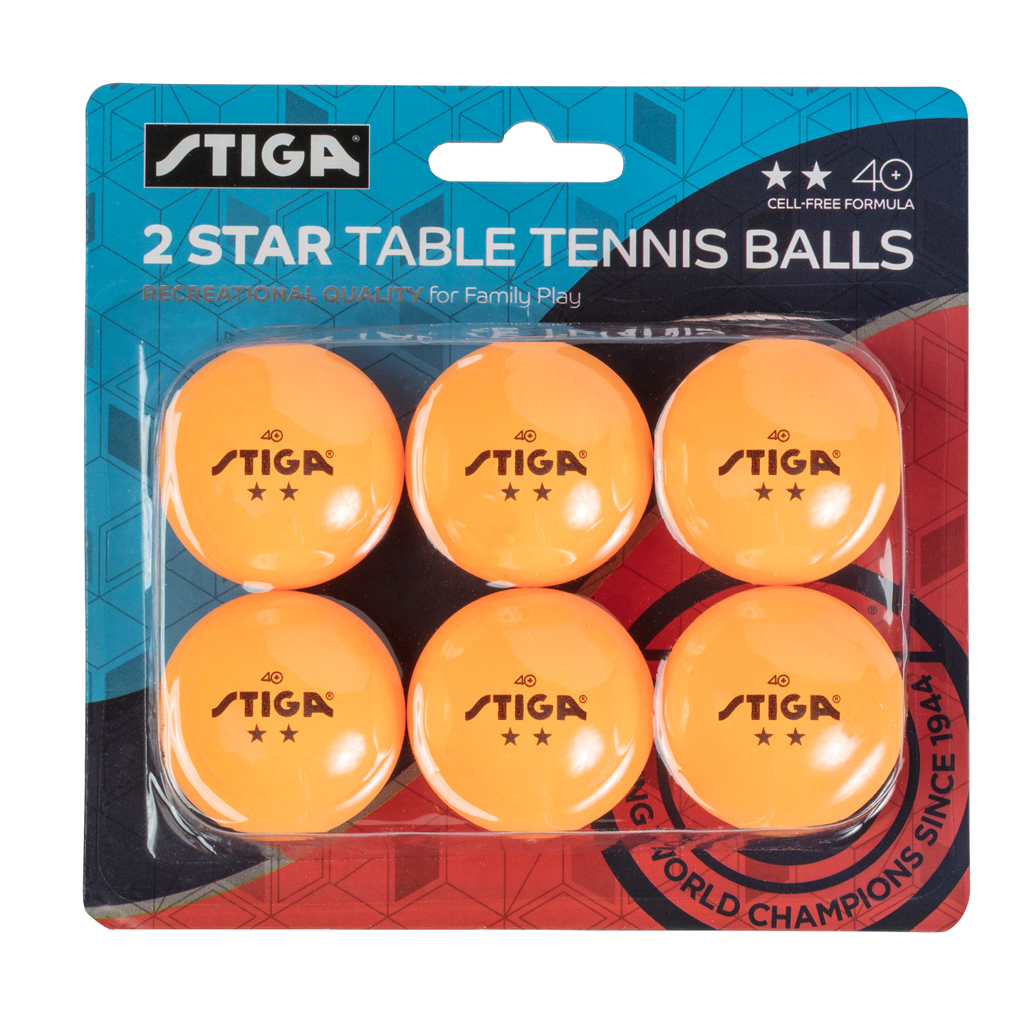 STIGA T1421 Stiga 2-Star Orange Balls (6-pack)