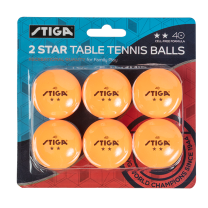 STIGA T1421 Stiga 2-Star Orange Balls (6-pack)