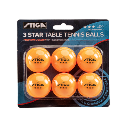 STIGA  3-Star Orange Balls (6-pack)