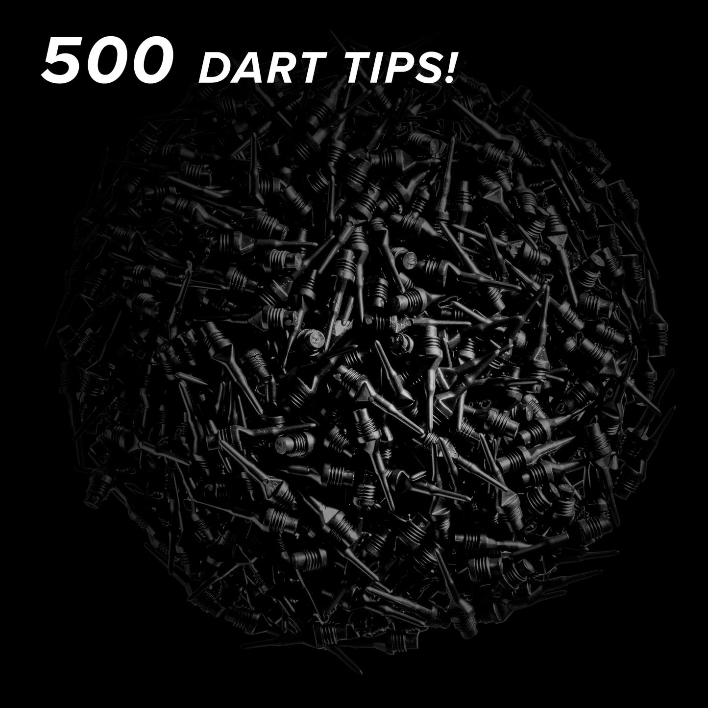 Viper Tufflex Tips II 1/4" Black 500Ct Soft Dart Tips