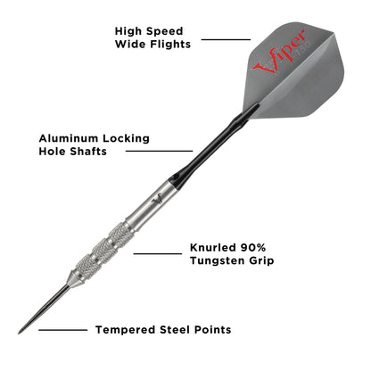 Viper V-Factor 90% Tungsten Steel Tip Darts 24 Grams