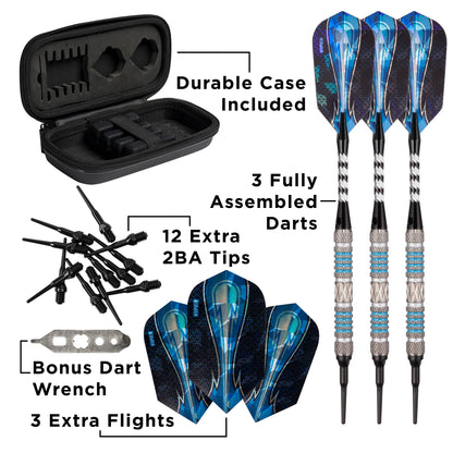 Viper Astro 80% Tungsten Soft Tip Darts Blue Rings 16 Grams