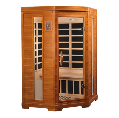 Dynamic Heming 2 Person Corner Low EMF FAR Infrared Sauna (Canadian Hemlock)