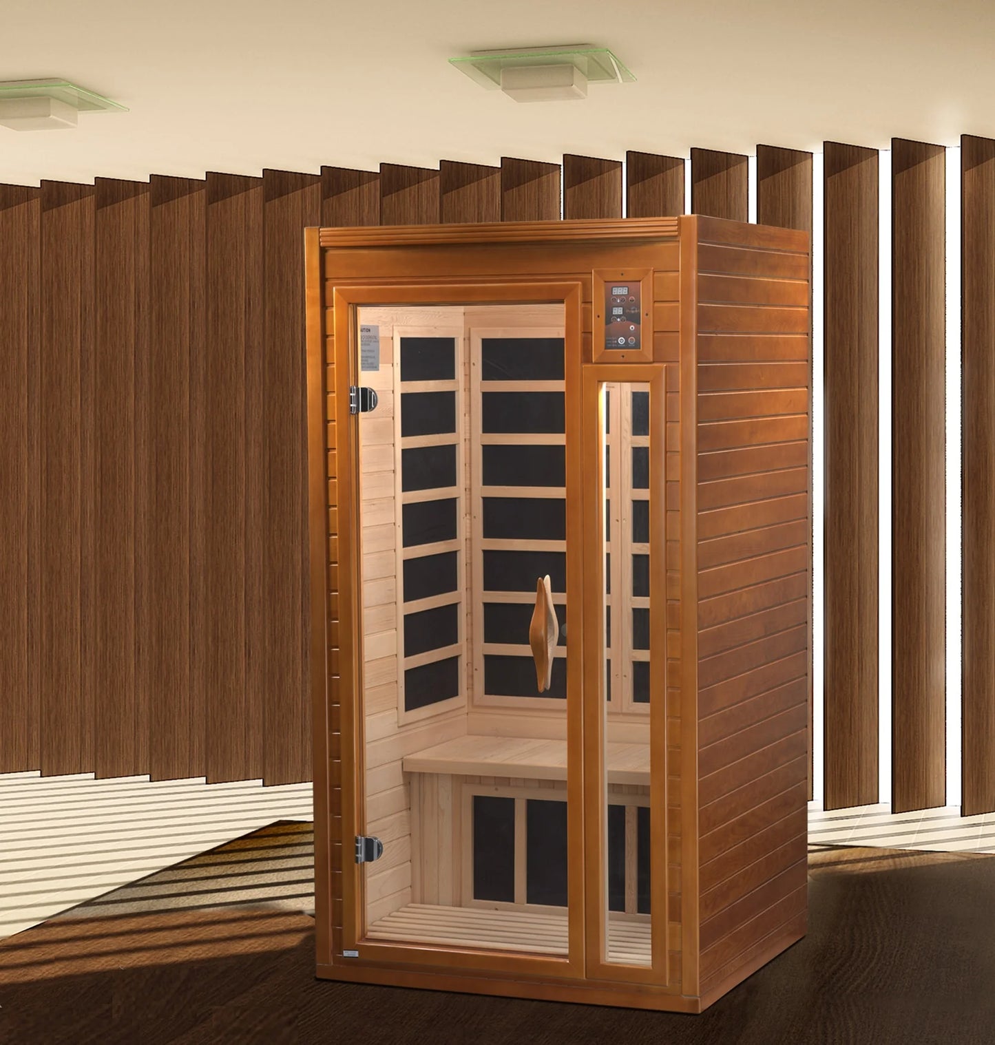 Dynamic Barcelona Elite 1-2 Person Ultra Low EMF FAR Infrared Sauna (Canadian Hemlock)