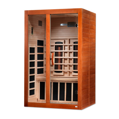 Dynamic Santiago 2 Person Full Spectrum Near Zero EMF FAR Infrared Sauna (Canadian Hemlock)