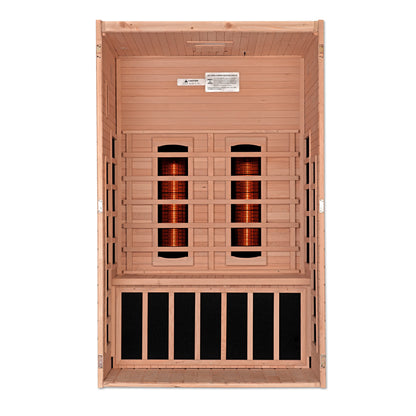 Dynamic Santiago 2 Person Full Spectrum Near Zero EMF FAR Infrared Sauna (Canadian Hemlock)