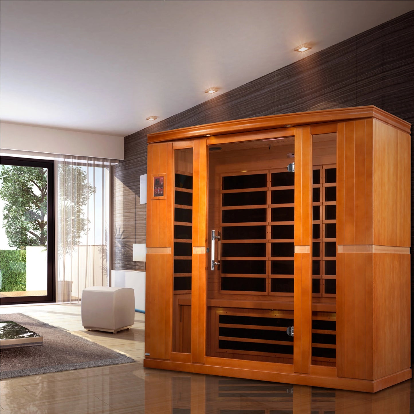 Dynamic Bergamo 4 Person Low EMF FAR Infrared Sauna (Canadian Hemlock)