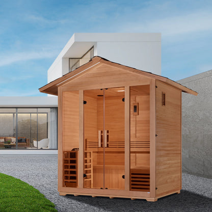 "Vorarlberg" 5 Person Traditional Outdoor Steam Sauna (Canadian Hemlock)