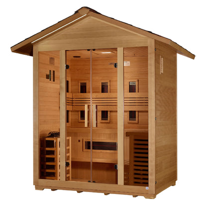 "Gargellen" 5 Person Hybrid Outdoor Steam Sauna (Canadian Hemlock)