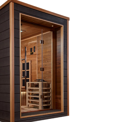 Karlstad 6 Person Outdoor-Indoor PureTech™ Hybrid Full Spectrum Sauna (Canadian Red Cedar Interior)