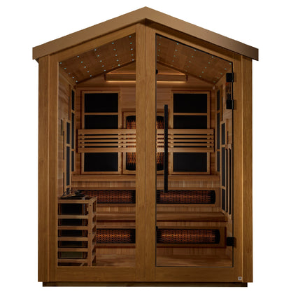 Kaskinen 6 Person Outdoor PureTech™ Hybrid Full Spectrum Sauna (Canadian Red Cedar Interior)