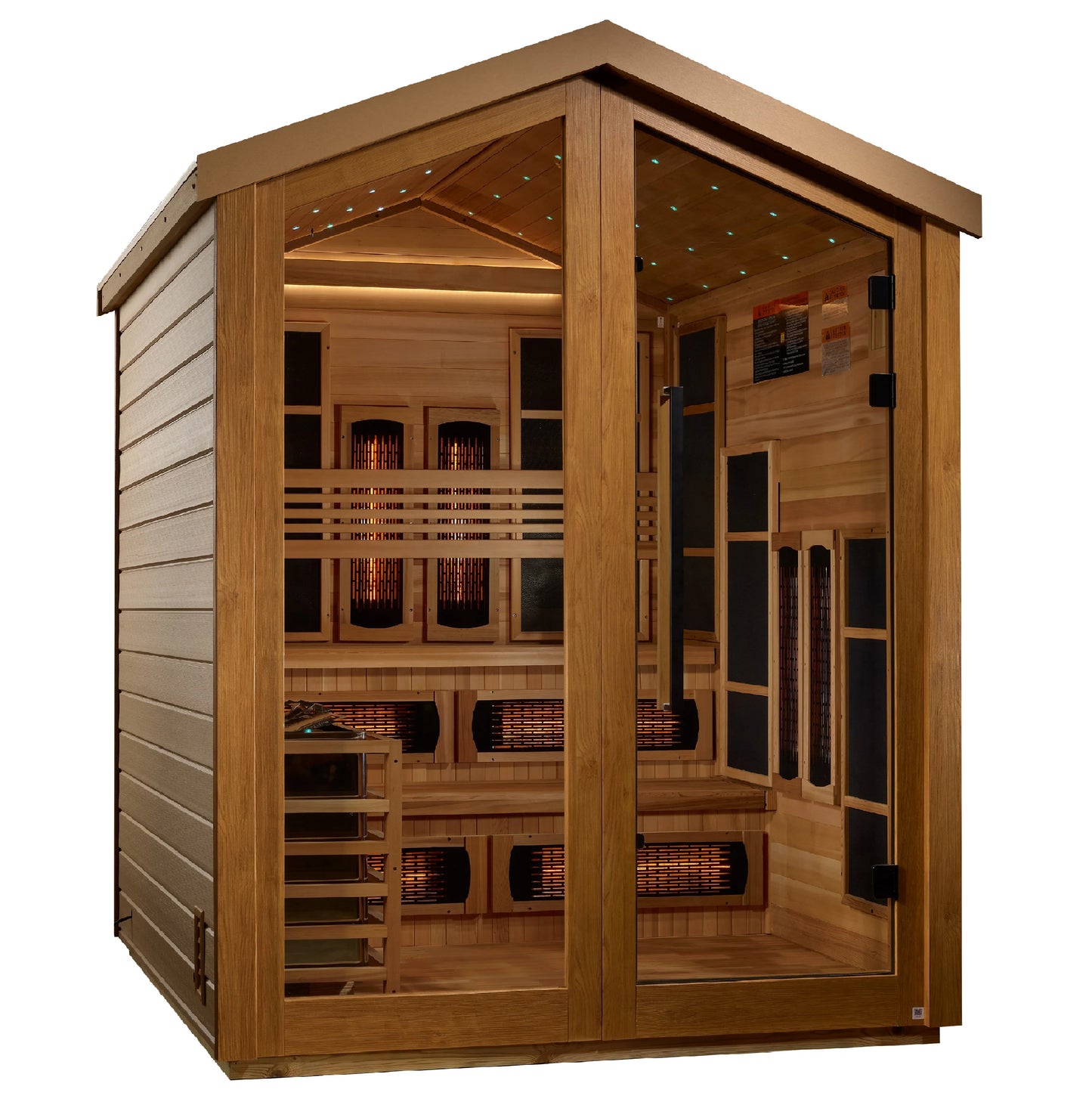 Kaskinen 6 Person Outdoor PureTech™ Hybrid Full Spectrum Sauna (Canadian Red Cedar Interior)