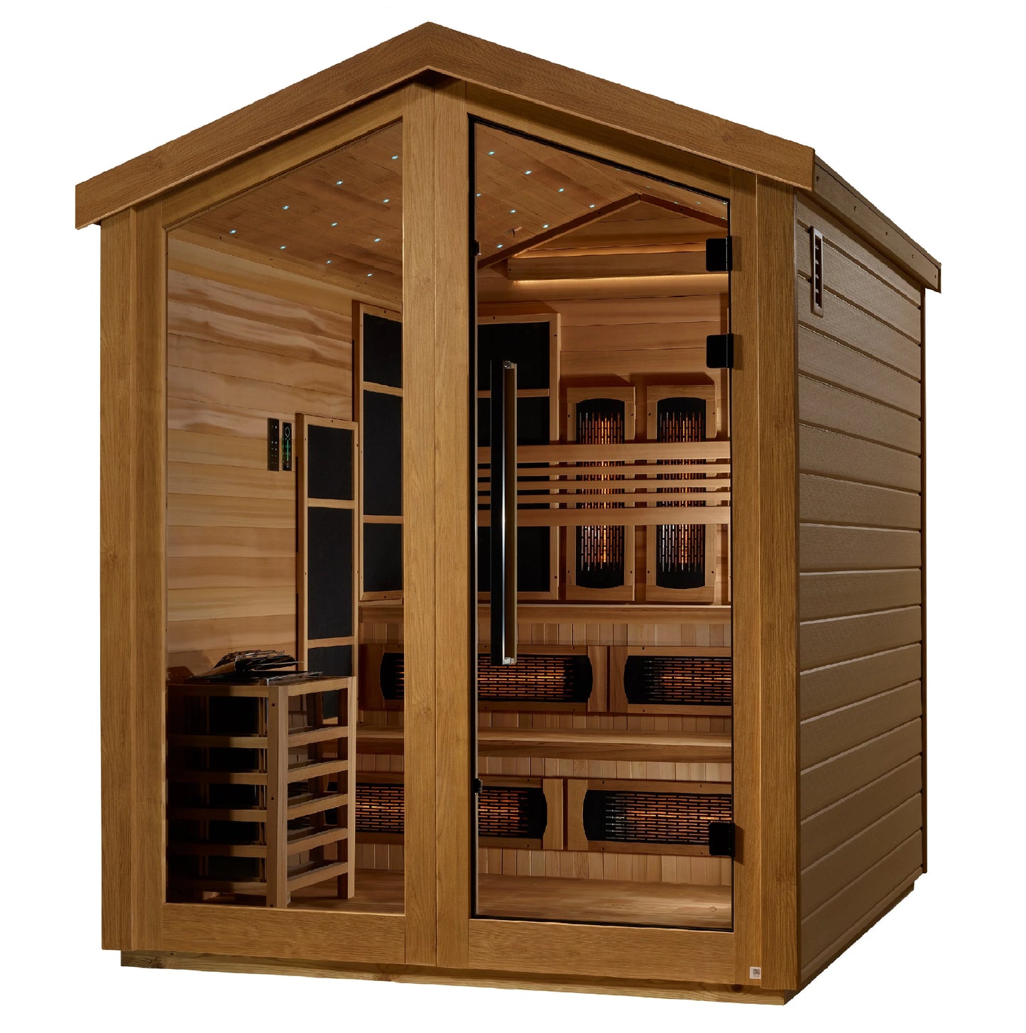 Kaskinen 6 Person Outdoor PureTech™ Hybrid Full Spectrum Sauna (Canadian Red Cedar Interior)