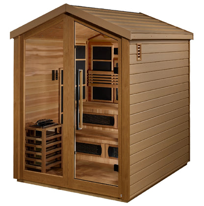 Kaskinen 6 Person Outdoor PureTech™ Hybrid Full Spectrum Sauna (Canadian Red Cedar Interior)