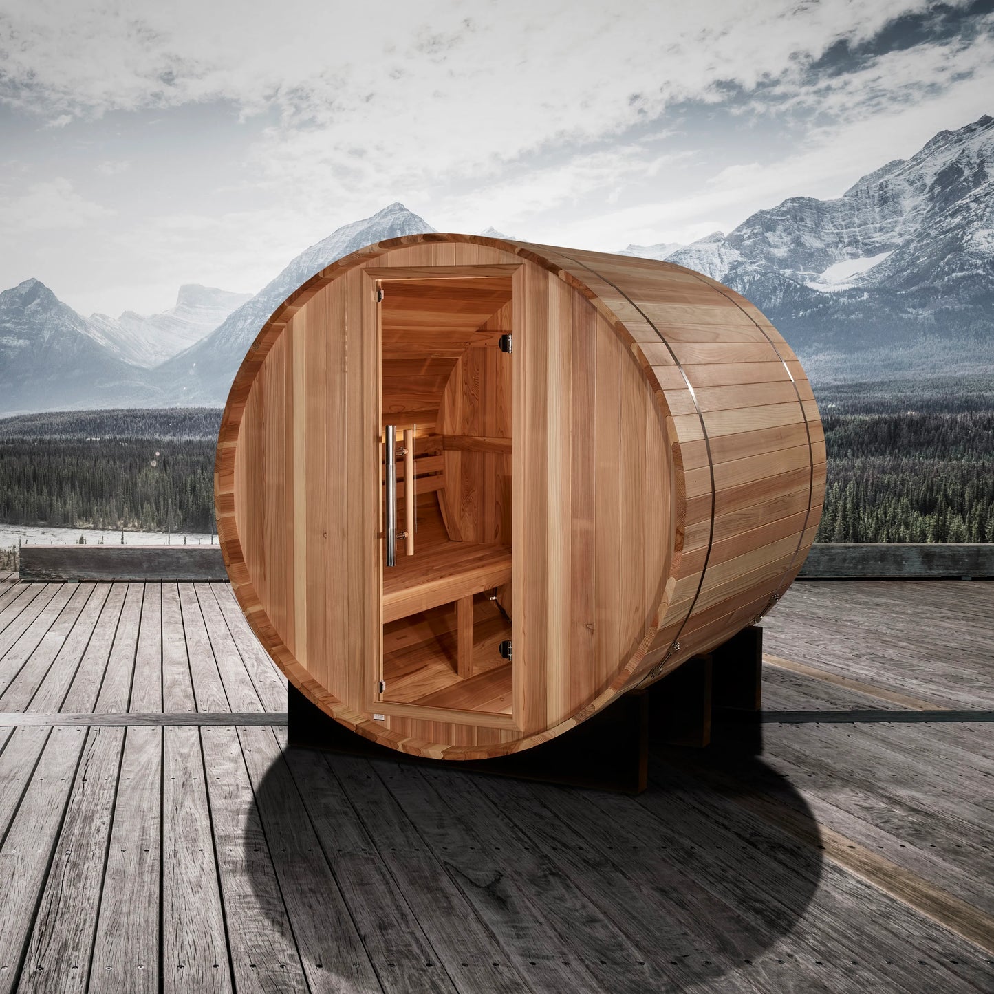 "St. Moritz" 2 Person Barrel Traditional Steam Sauna (Pacific Cedar)