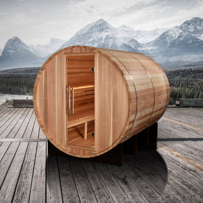 "Klosters" 6 Person Barrel Traditional Steam Sauna (Pacific Cedar)