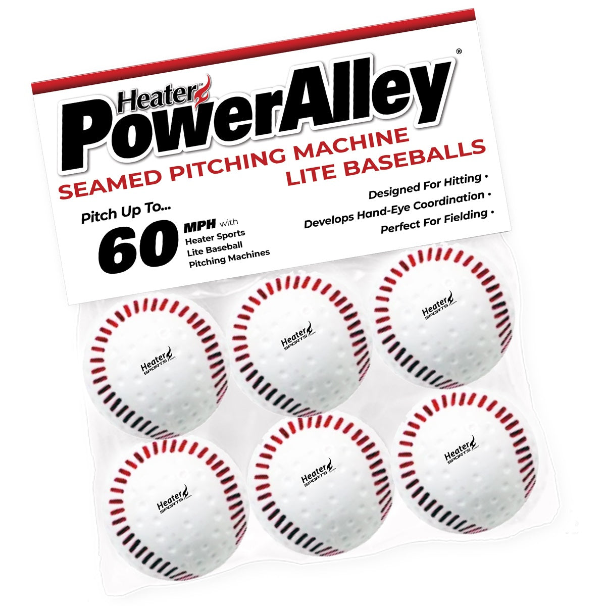 Power Alley Seamed 60 MPH Lite Balls (6 Pack)