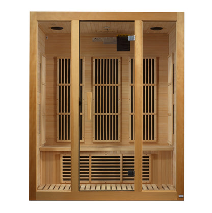 Maxxus Bellevue 3 Person Low EMF FAR Infrared Sauna (Canadian Hemlock)