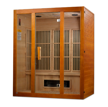 Maxxus "Alpine" 3 Person Corner Low EMF FAR Infrared Sauna (Canadian Hemlock)