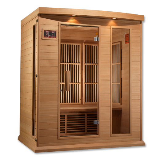 Maxxus 3 Person Low EMF FAR Infrared Sauna (Canadian Hemlock)