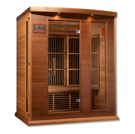 Maxxus 3 Person Low EMF FAR Infrared Sauna (Canadian Red Cedar)